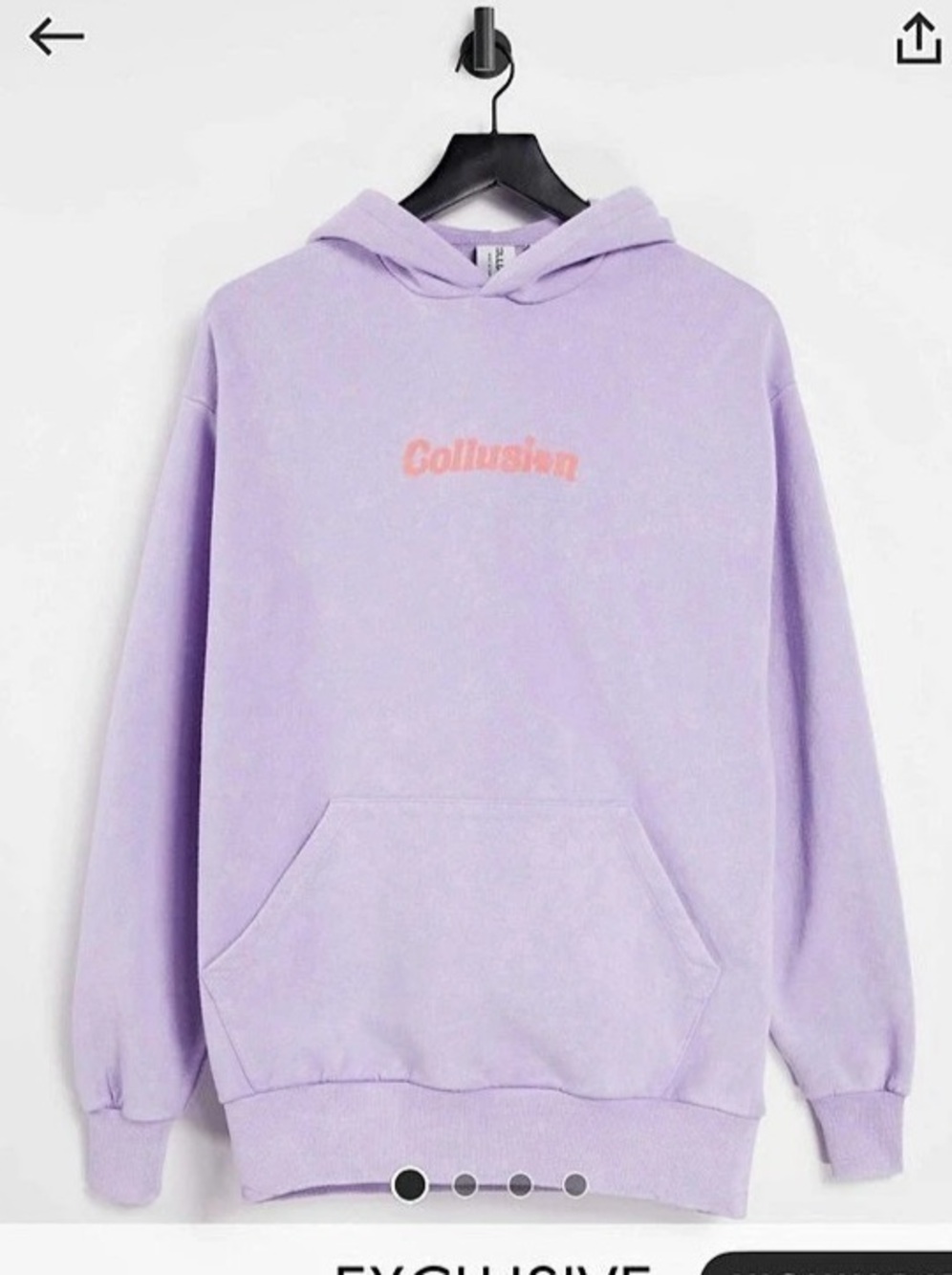 ASOS Collusion print oversized hoodie in washed purple US 6